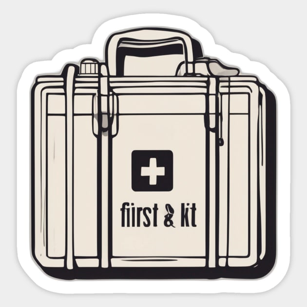 First Aid Kit Retro Illustration No. 786 Sticker by cornelliusy